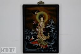A SET OF FIVE CHINESE REVERSE GLASS PAINTINGS