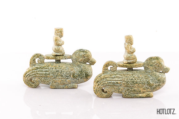 A PAIR OF CHINESE ARCHAIC STYLE DUCKS - Image 2 of 12