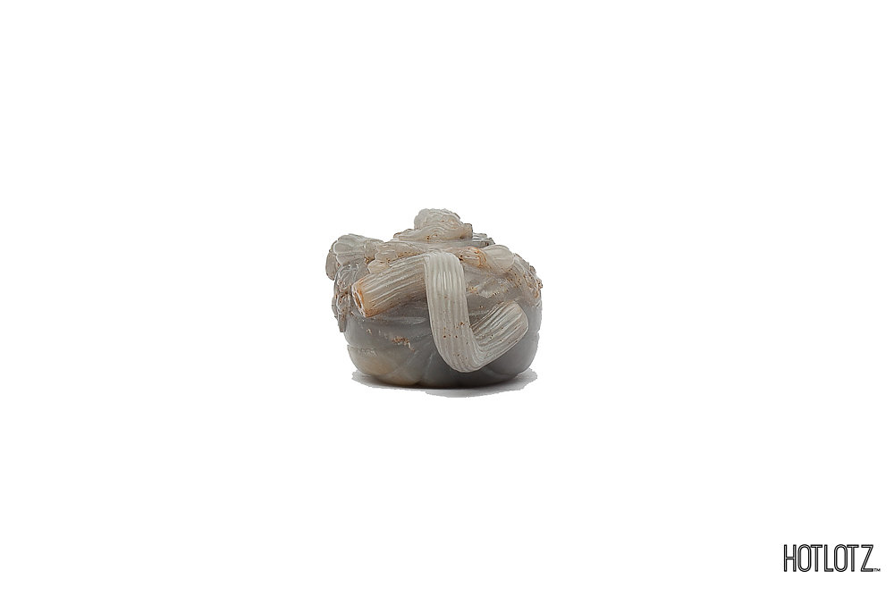 A CHINESE JADE NATURALISTIC FORM TEAPOT AND COVER - Image 5 of 6