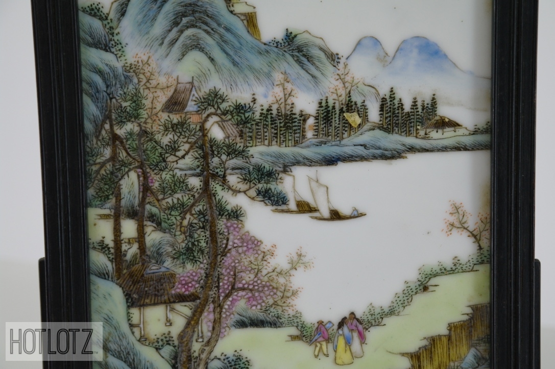 A CHINESE PORCELAIN PLAQUE - Image 4 of 4