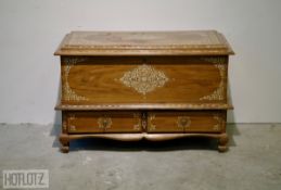 AN INDIAN BONE INLAID CHEST