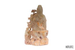 A CHINESE JADE CARVING OF GUANYIN