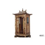 A LARGE CARVED CHINESE GILT WOOD SHRINE