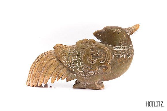 A CHINESE CARVING OF A BIRD - Image 3 of 7
