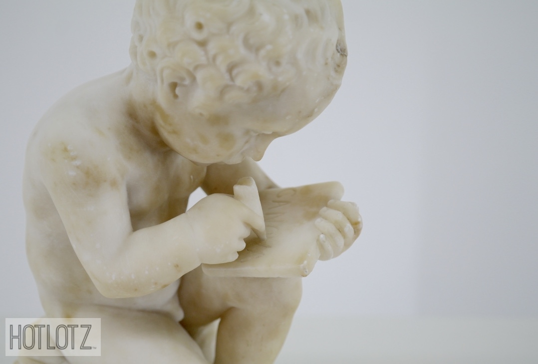 AN ITALIAN CARVED MARBLE FIGURE OF A BOY - Image 6 of 8