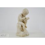 AN ITALIAN CARVED MARBLE FIGURE OF A BOY