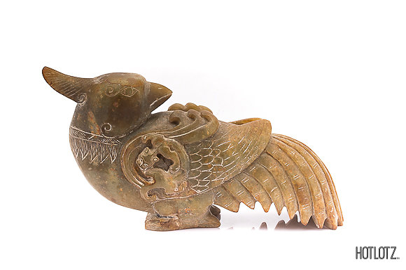 A CHINESE CARVING OF A BIRD - Image 2 of 7