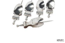 ASPREY - A SET OF FIVE STERLING SILVER COCKTAIL PICKS