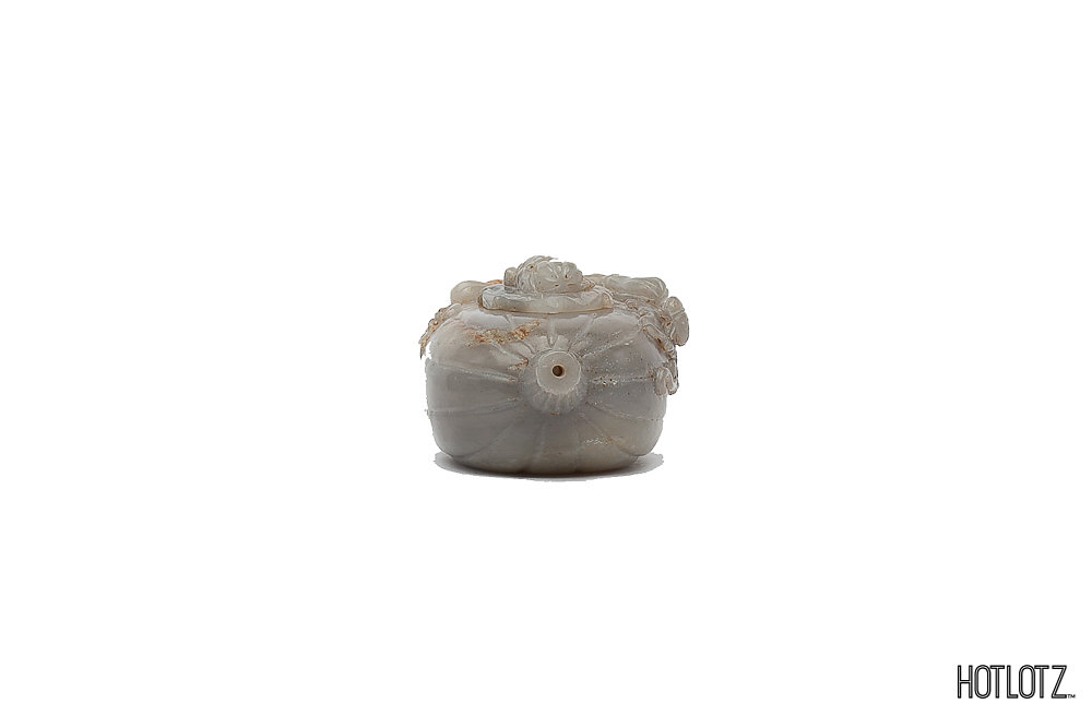 A CHINESE JADE NATURALISTIC FORM TEAPOT AND COVER - Image 6 of 6