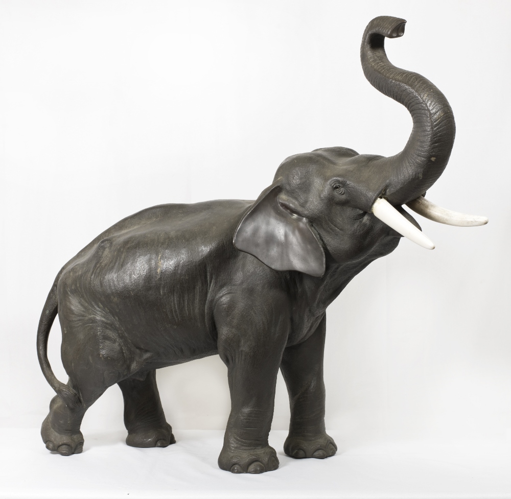 A large Japanese Genryusai Seiya Meiji period bronze model of an elephant - 28in. high and 27in. - Image 2 of 2