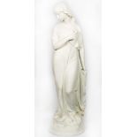 A Victorian Parian figure by the Copeland Art Union depicting a classical lady - 17 1/4in. high