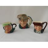 Three Royal Doulton small character jugs