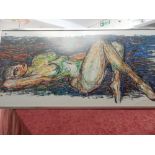 A cellulose picture after Paul Mann entitled The Nude, framed and glazed - 40in. x 19in.