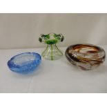A selection of Whitefriars and other coloured glass including pin trays and ashtrays