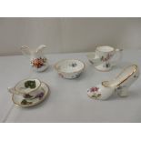 A Hammersley miniature jug and basin, shaving mug and a cup and saucer