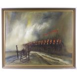 John Bampfield. A signed oils on canvas - Battle Cry, framed - 23in. x 30in.