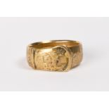 A gentleman's 18ct. gold signet ring of buckle design