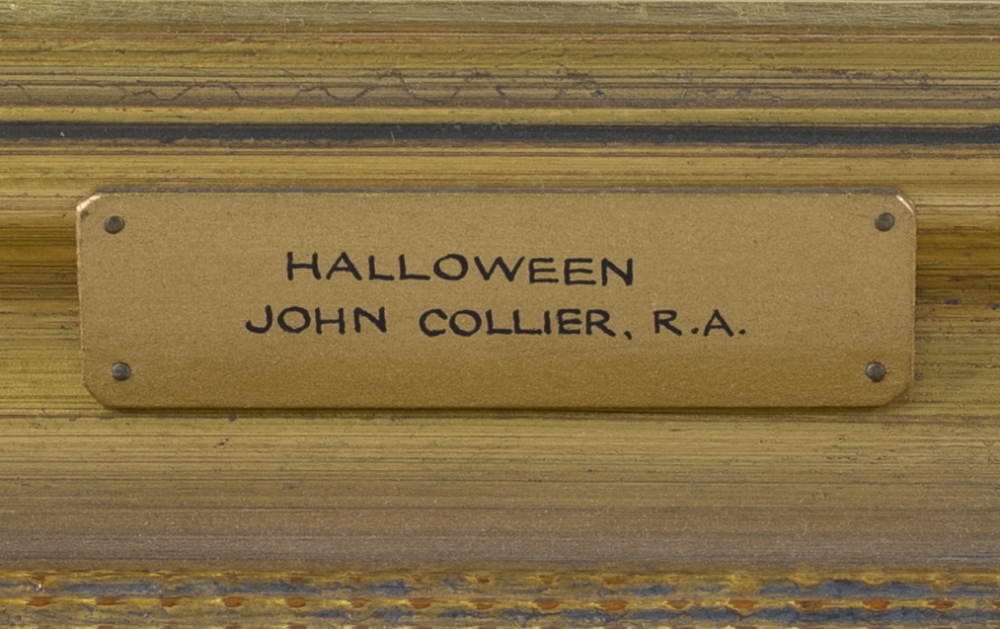 John Collier R.A dated 95. A signed oils on canvas entitled Halloween, framed - 33in. x 49in. - Image 4 of 5