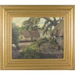 Ruth Foster. Oils on canvas - Sutton Poyntz Near Weymouth depicting a village scene, framed - 15 1/