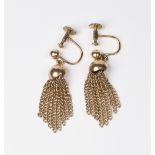 A pair of 9ct. gold tassel drop earrings