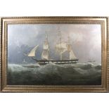 Liverpool School. A mid 19th Century oil on canvas - The Liverpool sailing ship Idas outward bound
