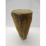 A small African drum mounted in Rhino skin - 14in. high
