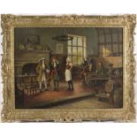 Charles Willis. Oils on canvas entitled Lordly Arrivals, framed - 20in. x 27in.
