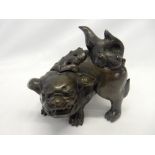 A bronze model of a Chi Chi dog - 6in. high