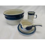 A Wedgwood Blue Pacific pattern dinner service
