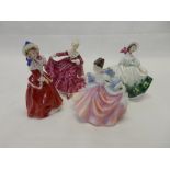 Four small Royal Doulton figure - Sunday Best HN3218, Christmas Morn HN3212, Rebecca HN3414 and