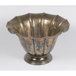 A sterling silver pedestal dish of fluted form