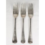 A pair of George III silver table forks - London 1807, makers mark for Richard Crosley and George