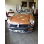 An MGB LE Roadster 'X' registration, 48455 miles, one owner from new, wire wheels, alarm, security