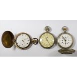 A gentleman's pocket watch with white enamel dial, seconds dial retailed by Thomas Russell and Son