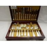 An Arthur Price canteen of plated flatware with beaded handles