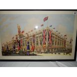 Two coloured prints after Ernest Coffin entitled Jubilee Celebrations Summer 1935 - 16 3/4in. x 17