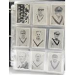 An album of cigarette and trade cards on cricket including one hundred and forty six real photo