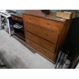 An oak straight front chest fitted four wide drawers, on platform base - 41in. wide