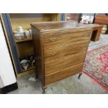 A mahogany chest fitted four drawers, on cabriole legs - 33in. wide and a 19th Century swing