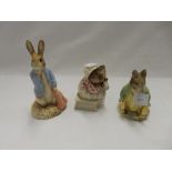 Three Beswick Beatrix Potter figure - Mrs Tiggywinkle takes tea, Mr Samuel Whiskers and an exclusive