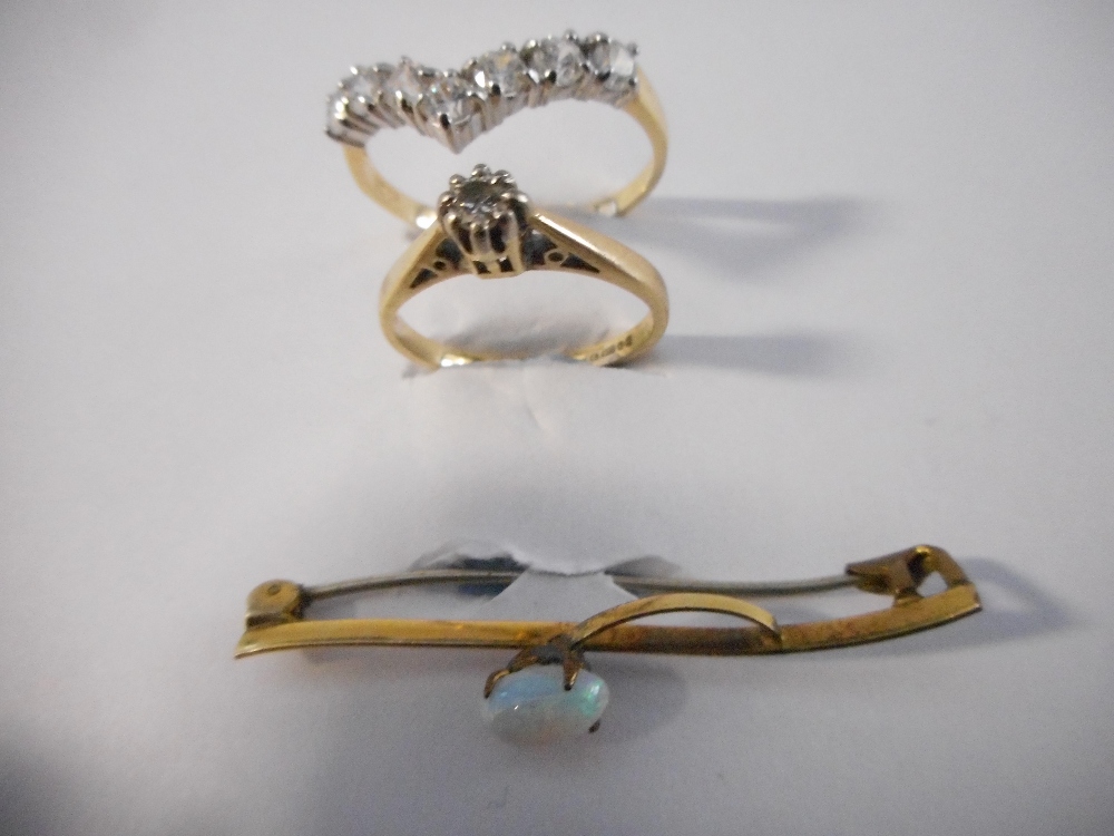 A lady's ring set diamond, on a 9ct. gold shank, a lady's ring set diamond, on a 9ct. white gold
