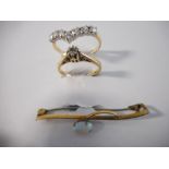 A lady's ring set diamond, on a 9ct. gold shank, a lady's ring set diamond, on a 9ct. white gold