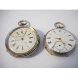 A gentleman's pocket watch retailed by Abraham Goldman and Co. Manchester with centre seconds hand