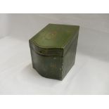 An early 20th Century Huntley and Palmer biscuit bin in the form of a stationery box, green with