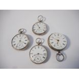 A gentleman's openface pocket watch retailed by J.W Benson, Ludgate Hill, white enamel dial, seconds