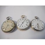 A gentleman's pocket watch retailed by James Scott and Son Kendal, enamel dial, seconds dial (hand