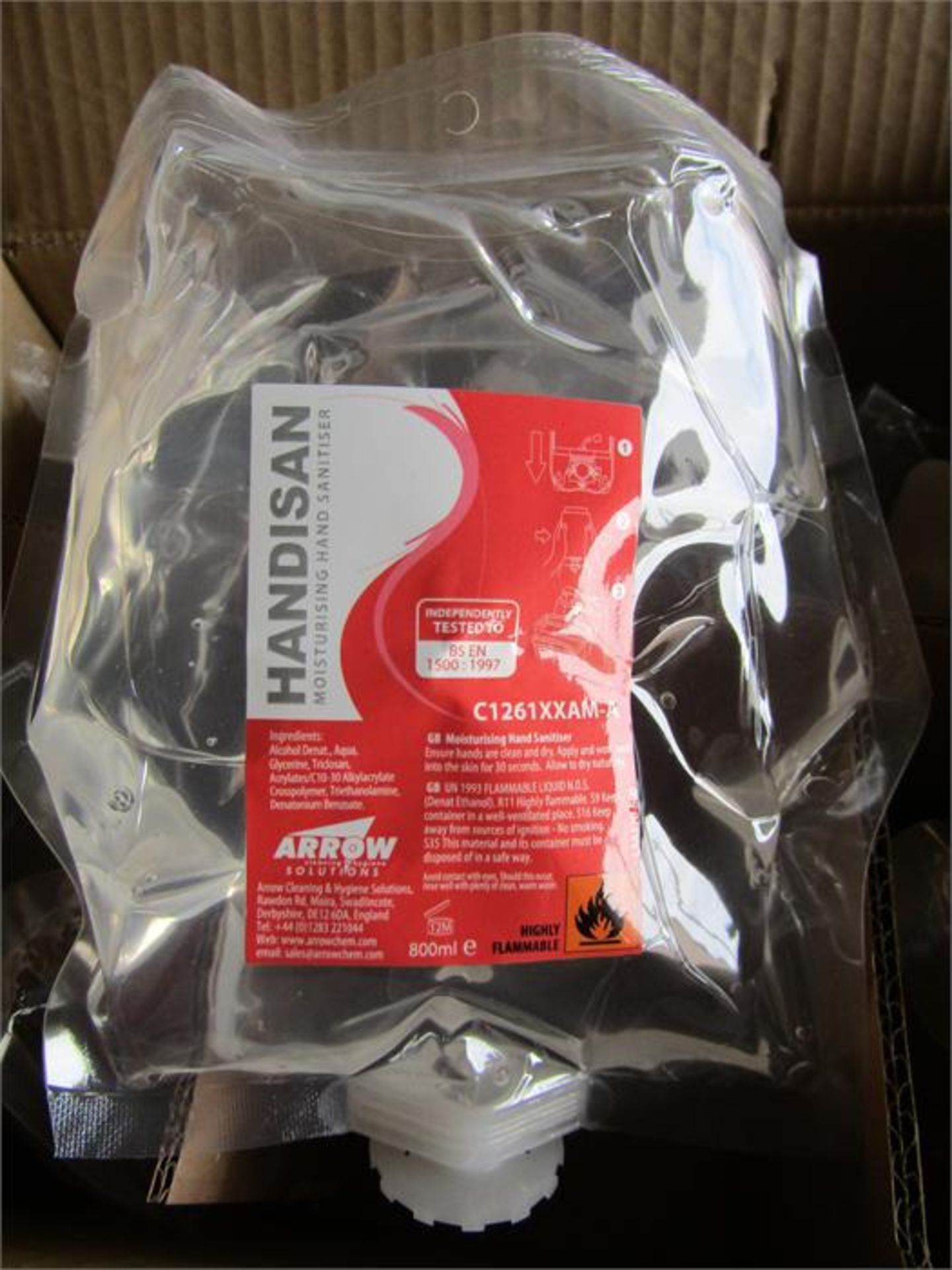 Box of 6 Arrow Hand Sanitiser Refills 800ml bags