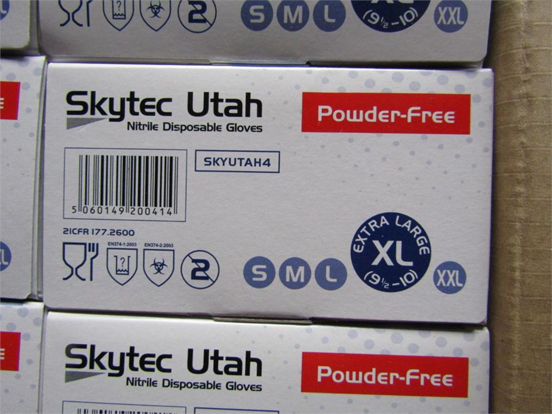 BOX 1000 xSKYTEC UTAH Nitrile Disposable Gloves XL - Image 3 of 4