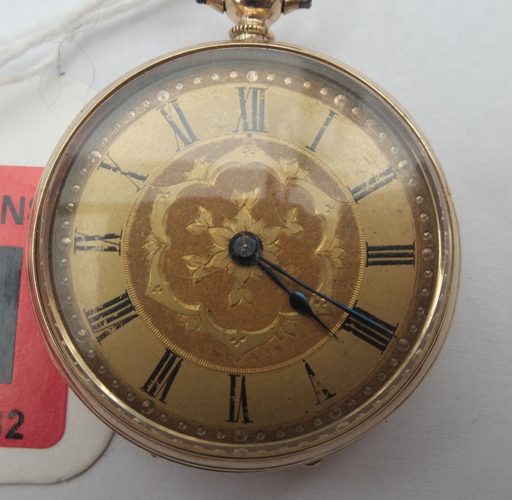 Antique 14kt Gold Pocket Watch with 30mm dial. - Image 3 of 5