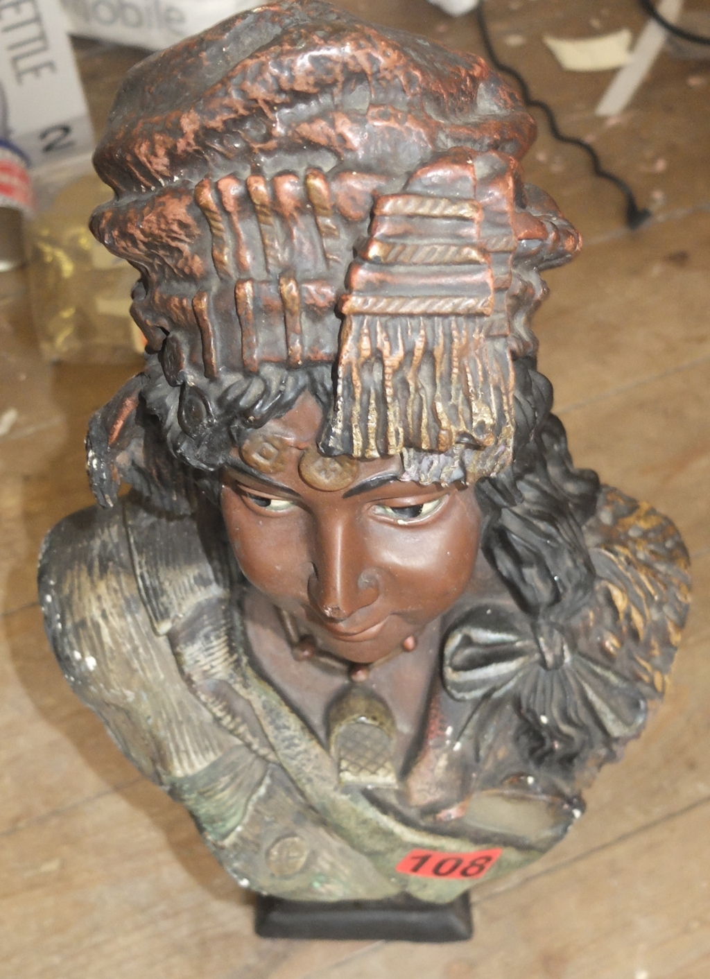 Vintage Plaster Bust 20" tall.